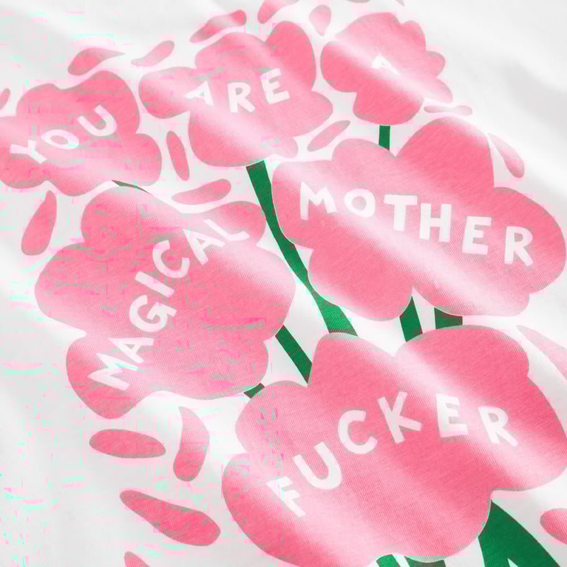 T-shirt Vadstena Magical Flowers White