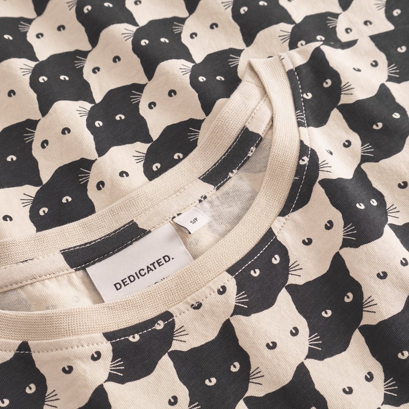 T-shirt Visby Pepita Cats Oat White