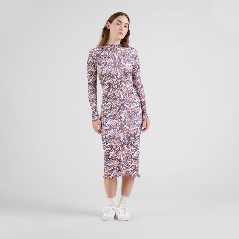 Rib Dress Lofta Butterfly Wings Multi Color
