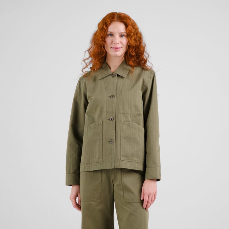 Jacket Stiby Herringbone Leaf Green
