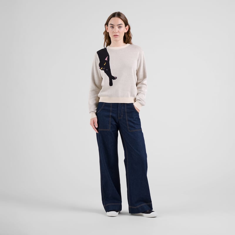 Sweater Arendal Long Cat Vanilla White