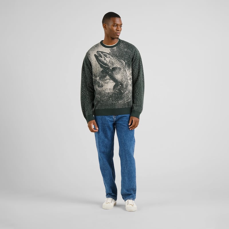Sweater Mora Jumping Trout Dark Green