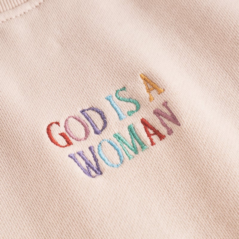 Sweatshirt Ystad God is Woman Oat White