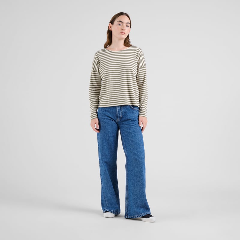 Top Humledal Stripes Leaf Green