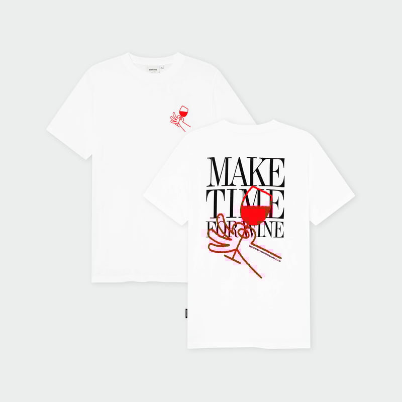 T-shirt Stockholm Make Time For Wine White