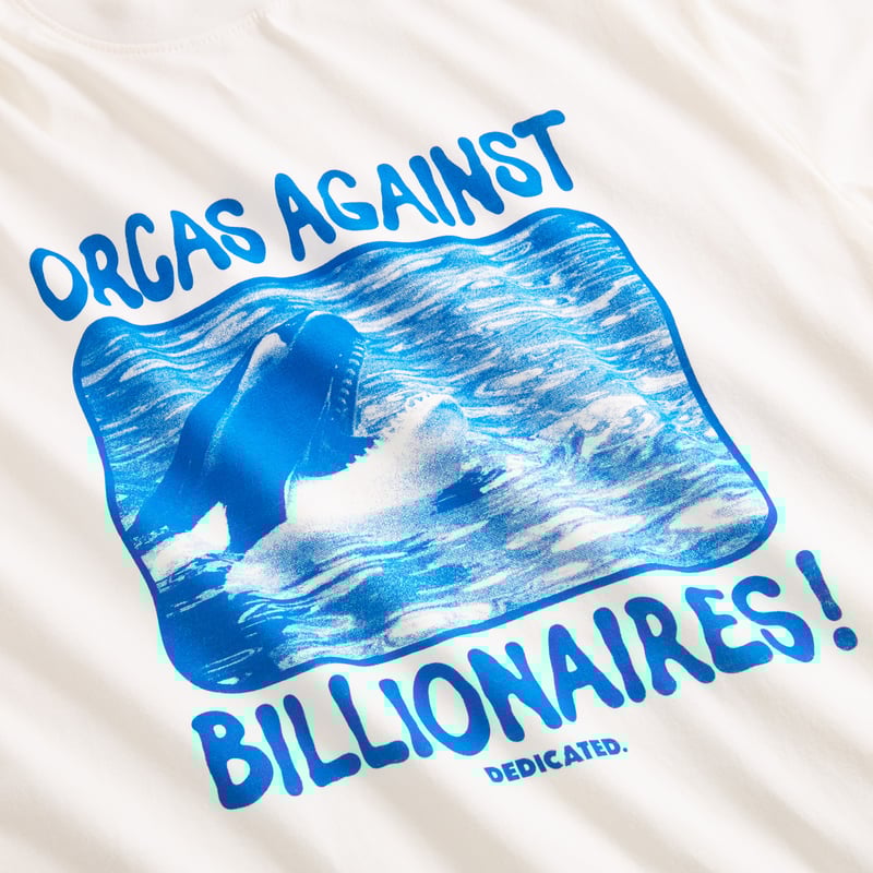 T-shirt Stockholm Orcas Against Billionaires Off-White