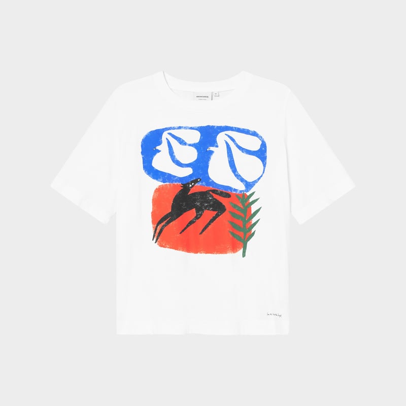 T-shirt Vadstena Foal with Birds White