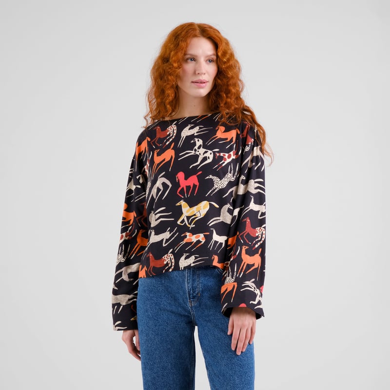Top Udda Mustang Party Black