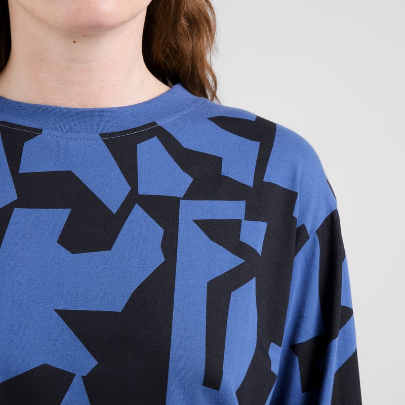 T-shirt Long Sleeve Vreta Abstract Chaos Blue