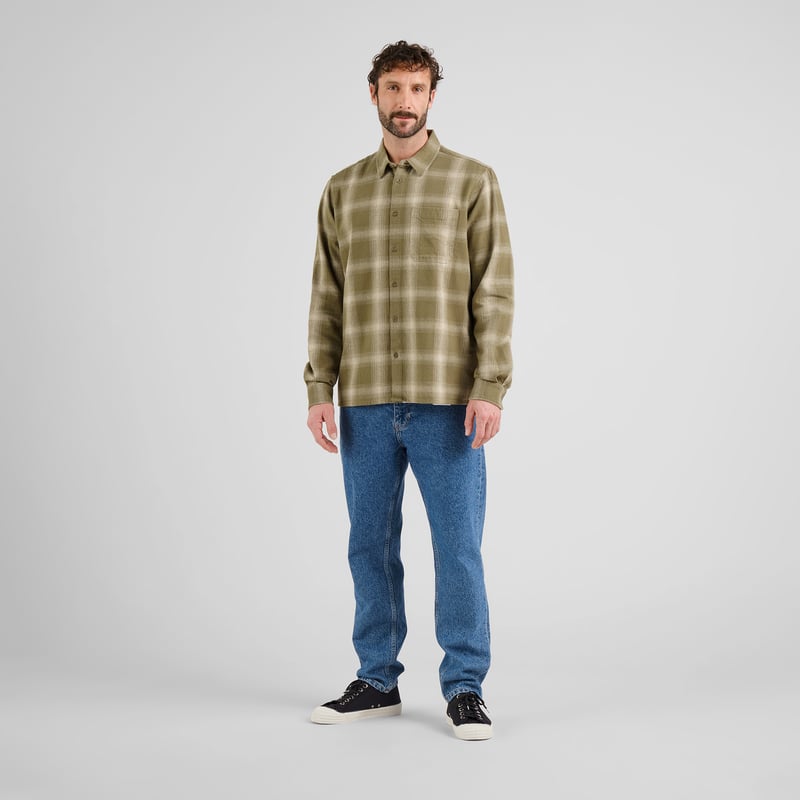 Shirt Rute Flannel Shadow Check Leaf Green