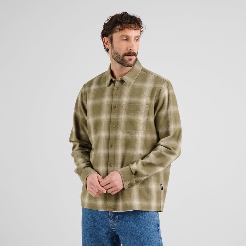 Shirt Rute Flannel Shadow Check Leaf Green