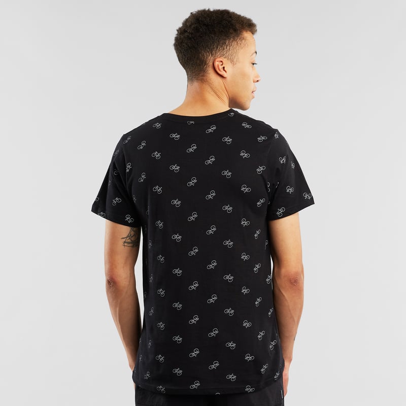 T-shirt Stockholm Bike Pattern Black