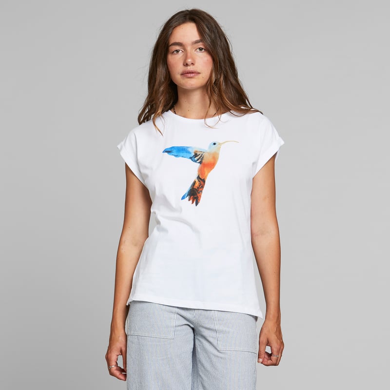 T-shirt Visby Painted Hummingbird White