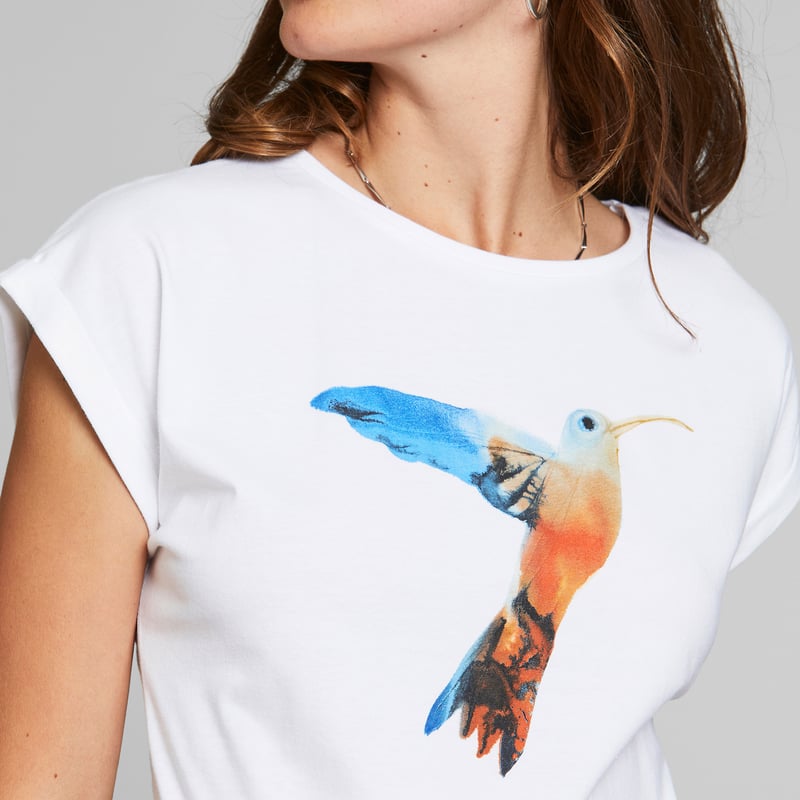 T-shirt Visby Painted Hummingbird White