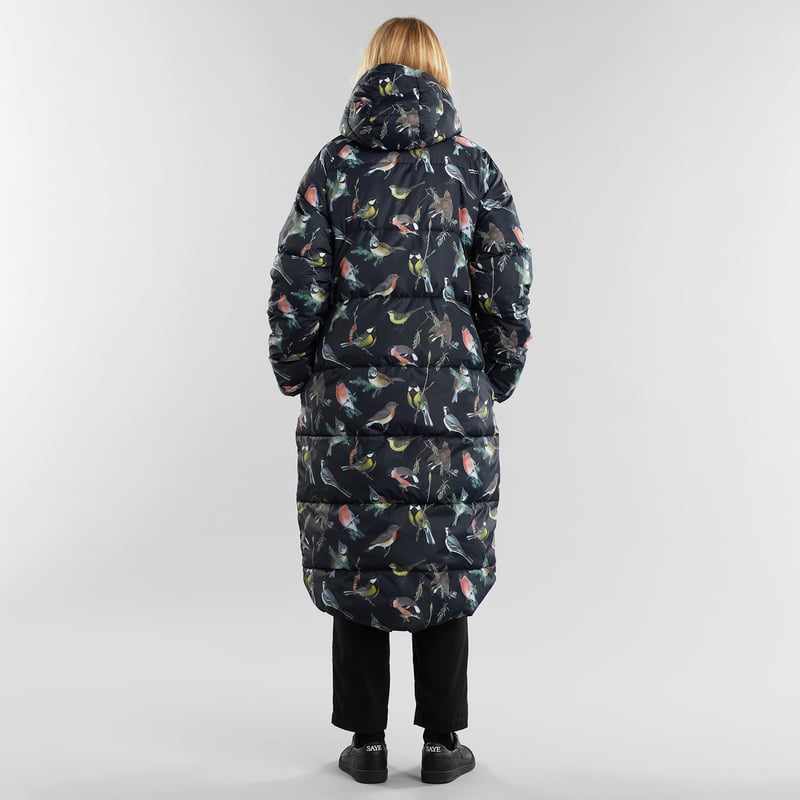 Puffer Jacket Haparanda Autumn Birds Black