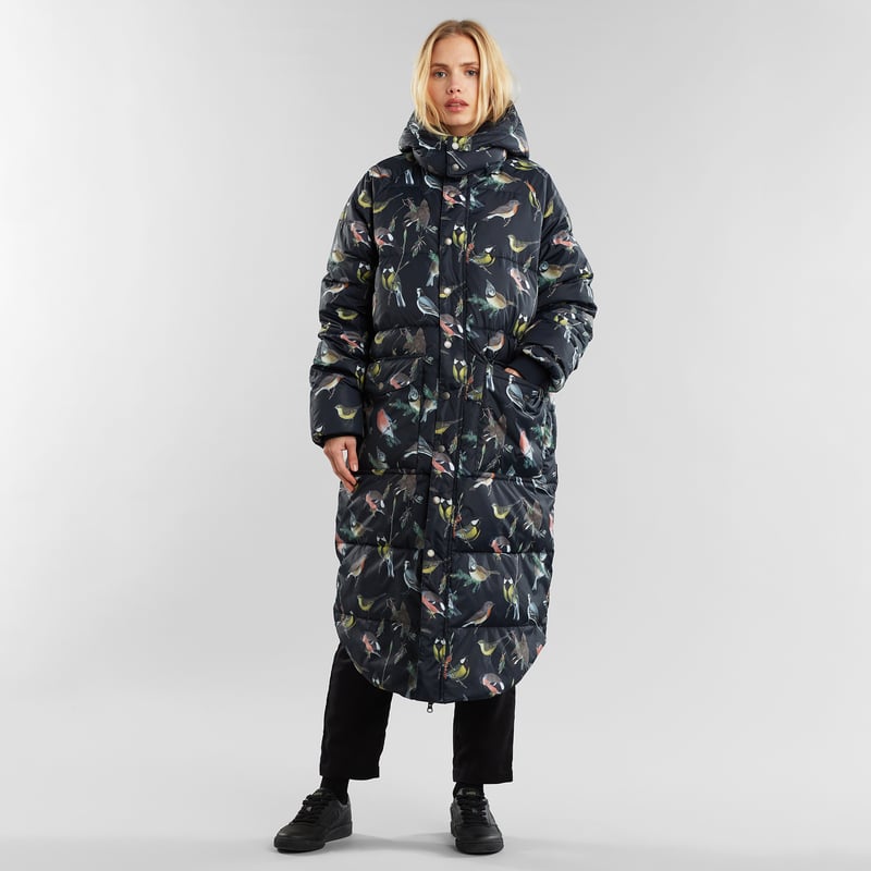 Puffer Jacket Haparanda Autumn Birds Black