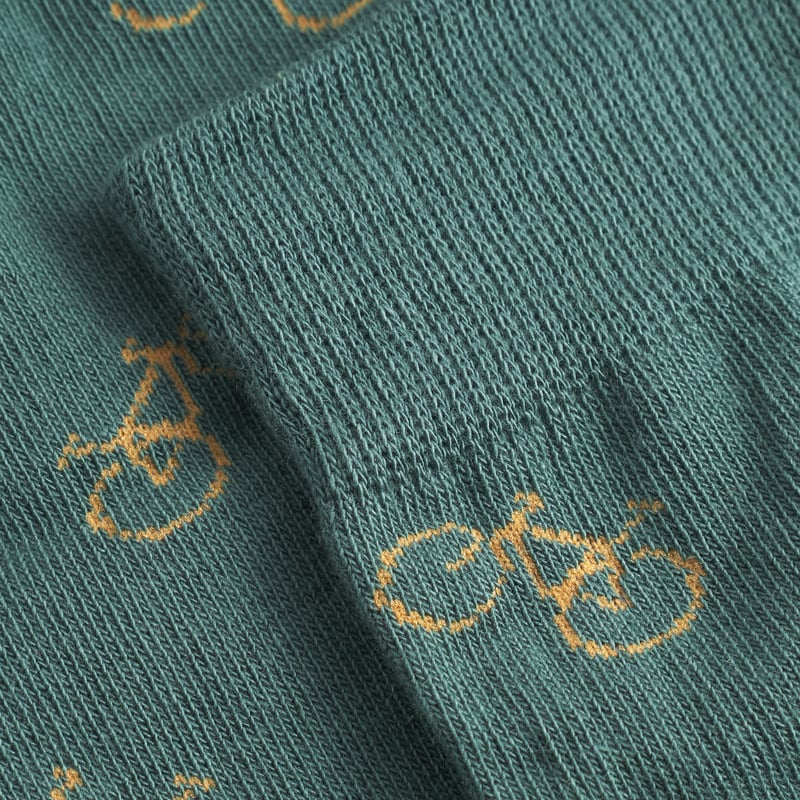 Socks Sigtuna Bike Pattern Forest Green