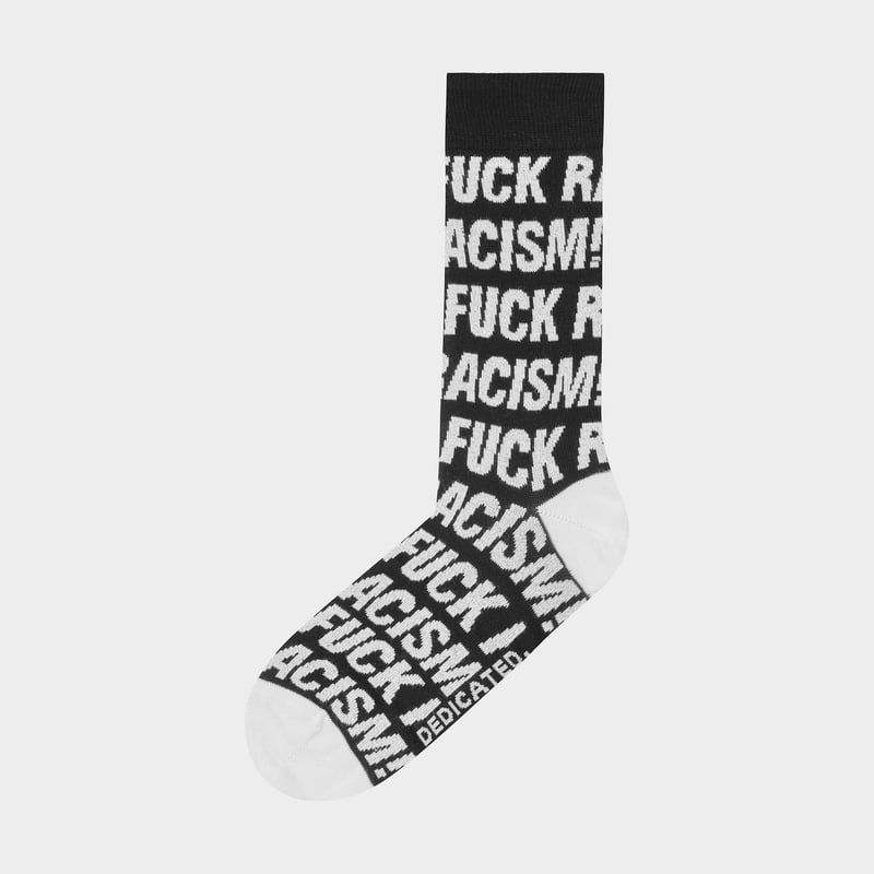 Socks Sigtuna Fuck Racism Pattern Black