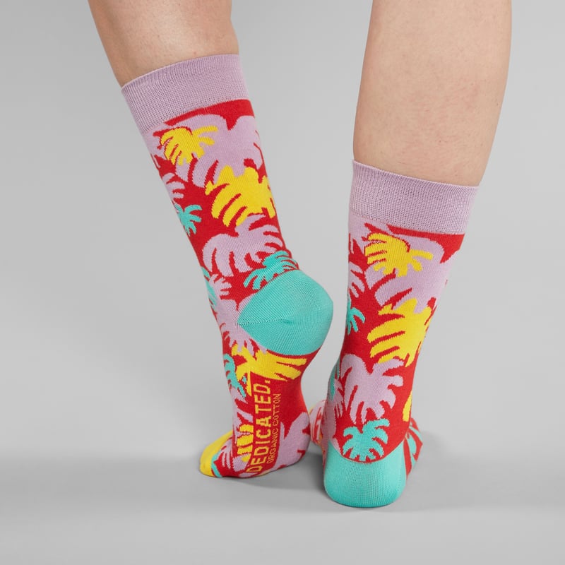 Socks Sigtuna Monstera Red