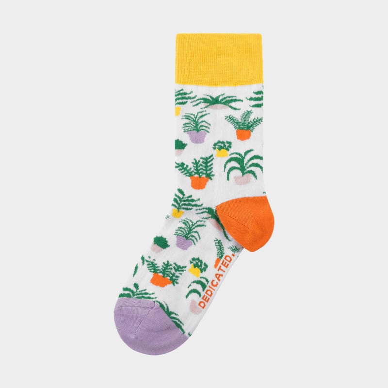 Socks Sigtuna Plants White