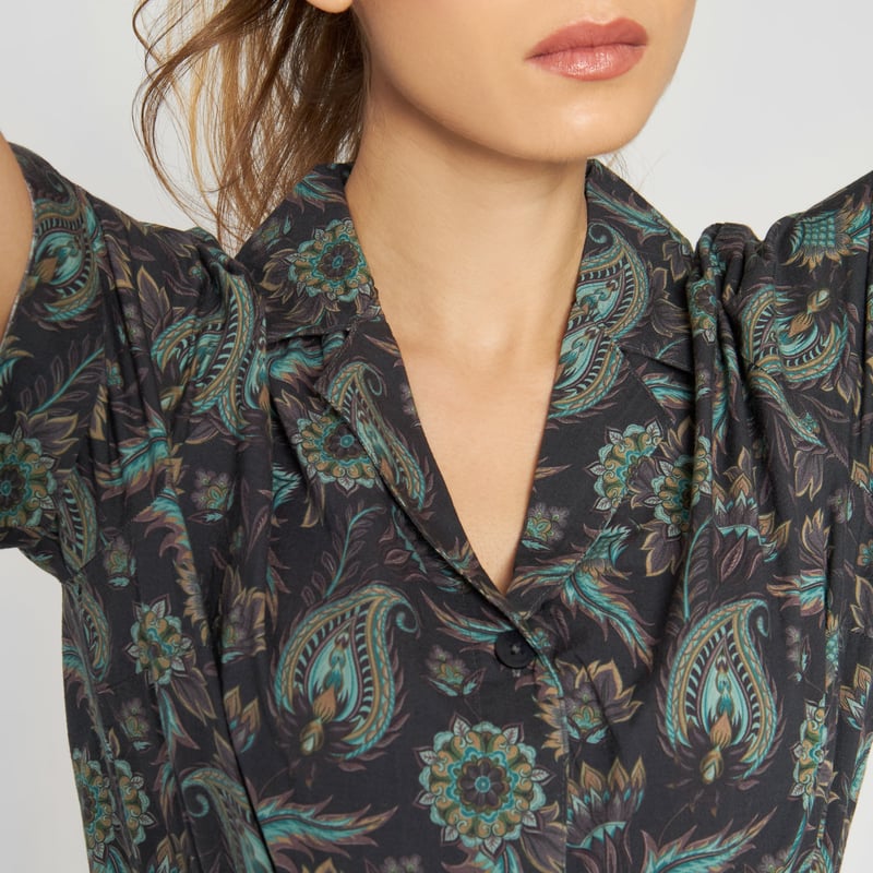 Jumpsuit Hunnebo India Flowers Charcoal