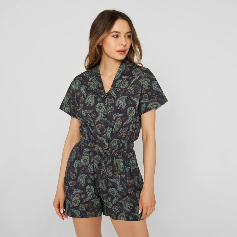Jumpsuit Hunnebo India Flowers Charcoal
