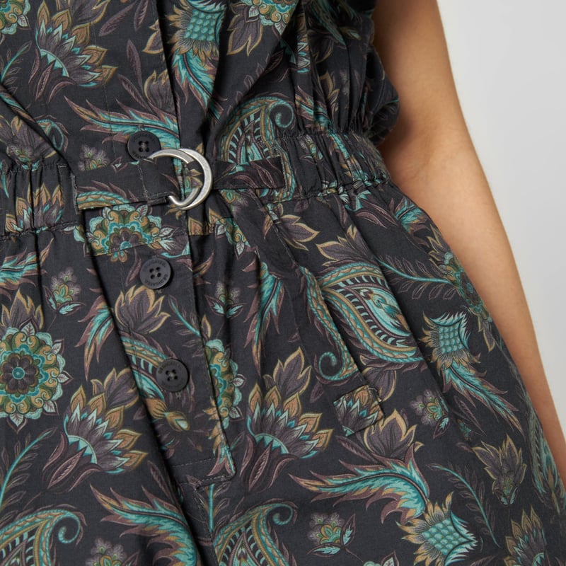 Jumpsuit Hunnebo India Flowers Charcoal
