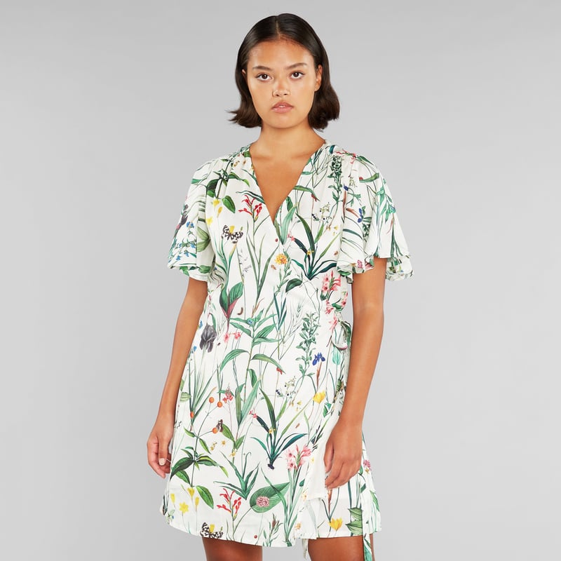 Wrap Dress Kungshamn Flower Field Off-White