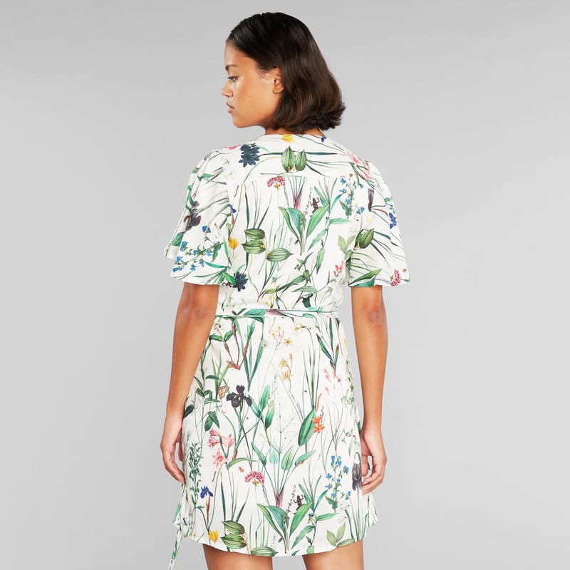 Wrap Dress Kungshamn Flower Field Off-White