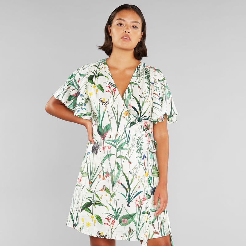 Wrap Dress Kungshamn Flower Field Off-White