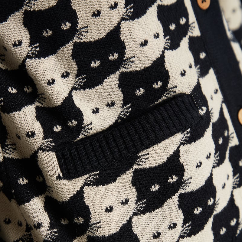 Cardigan Iggesund Pepita Cats Oat White
