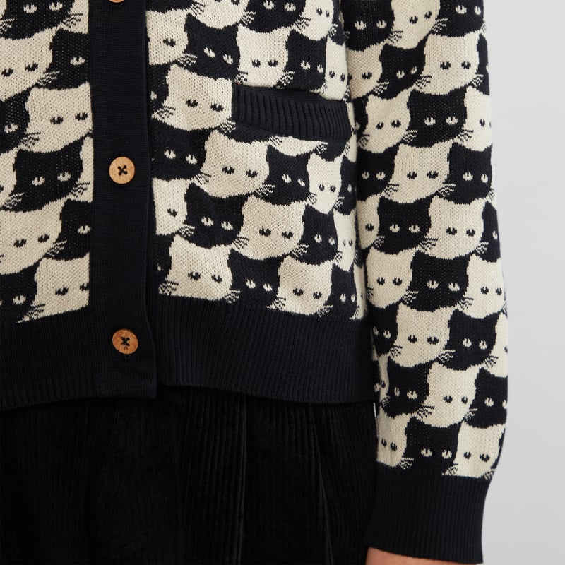 Cardigan Iggesund Pepita Cats Oat White