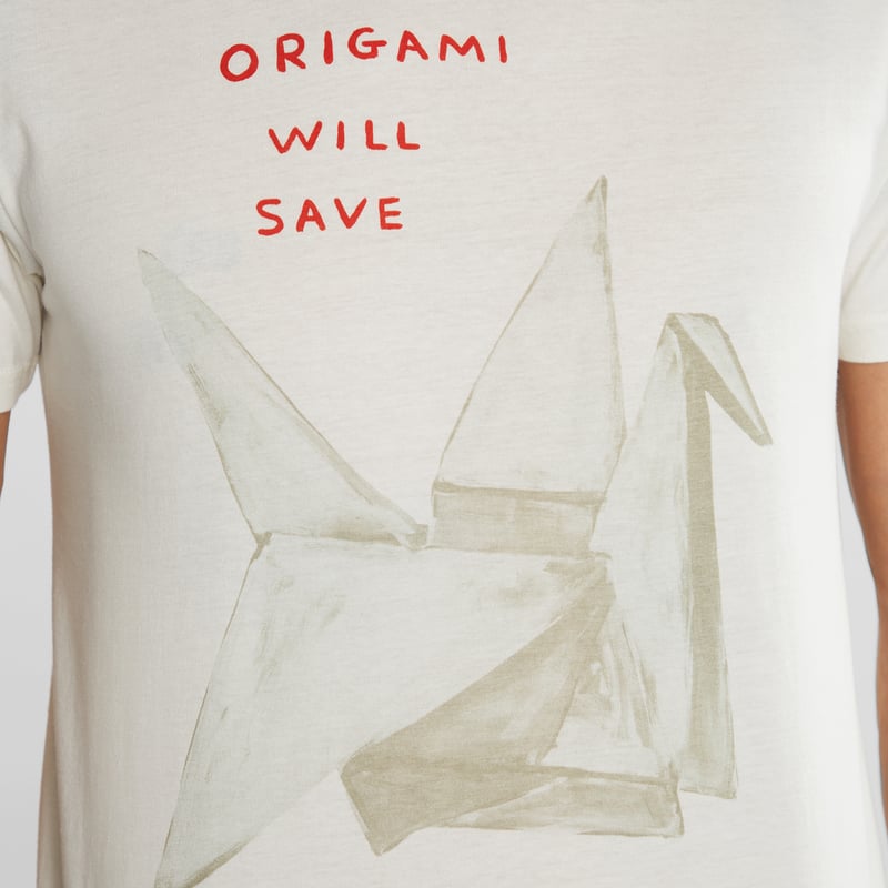 T-shirt Stockholm Shrigley Origami Off White