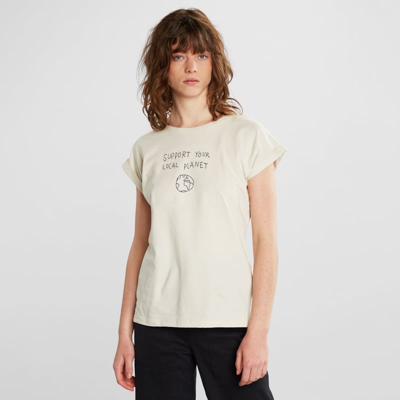 T-shirt Visby Local Planet Oat White