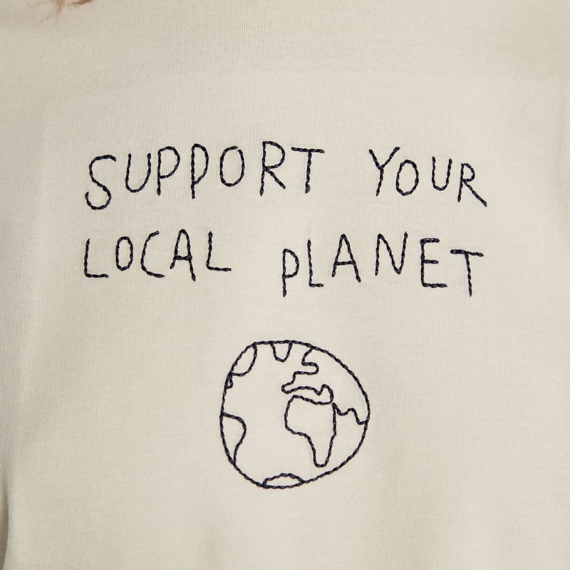 T-shirt Visby Local Planet Oat White