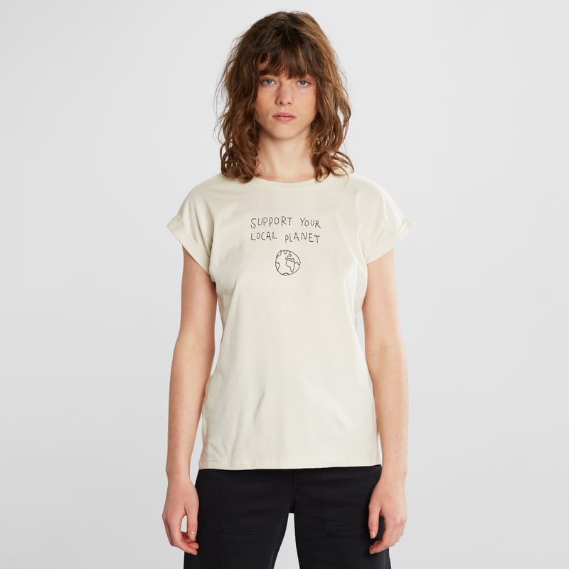T-shirt Visby Local Planet Oat White