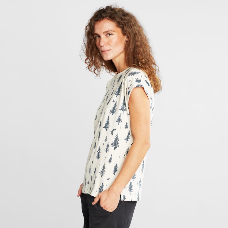 T-shirt Visby Pen Forest Oat White