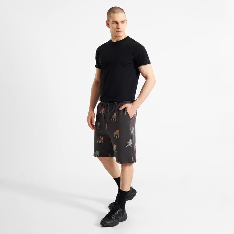Sweatshorts Halmstad Lawn Chair AOP Charcoal