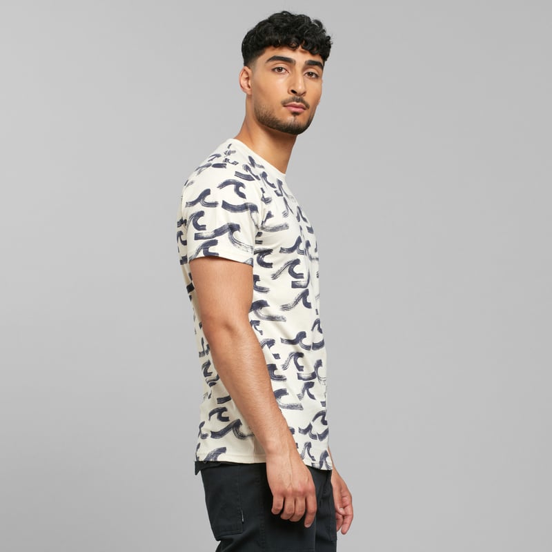T-shirt Stockholm Brush Waves Oat White