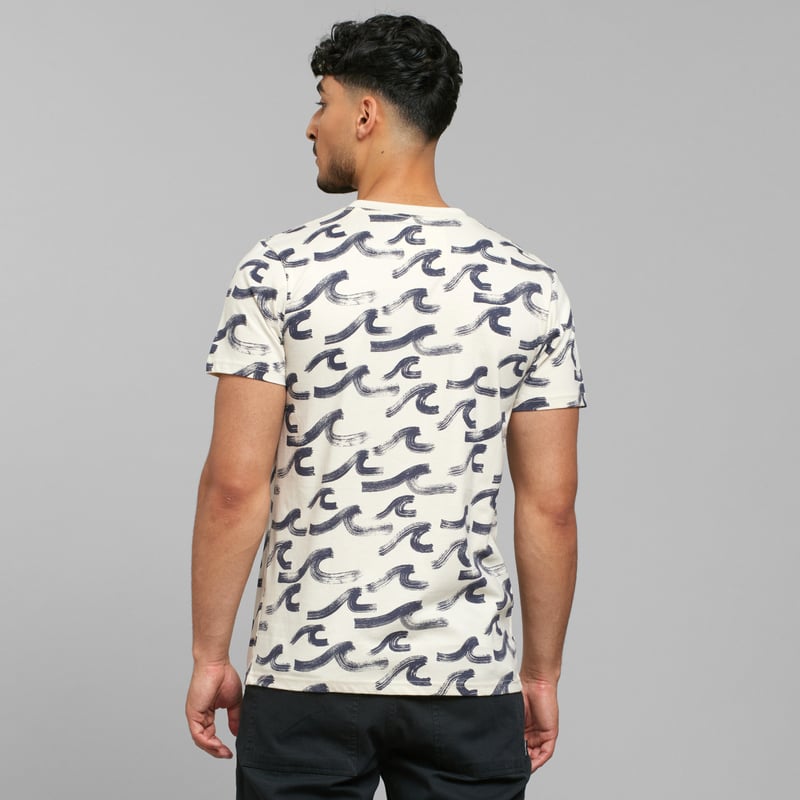 T-shirt Stockholm Brush Waves Oat White