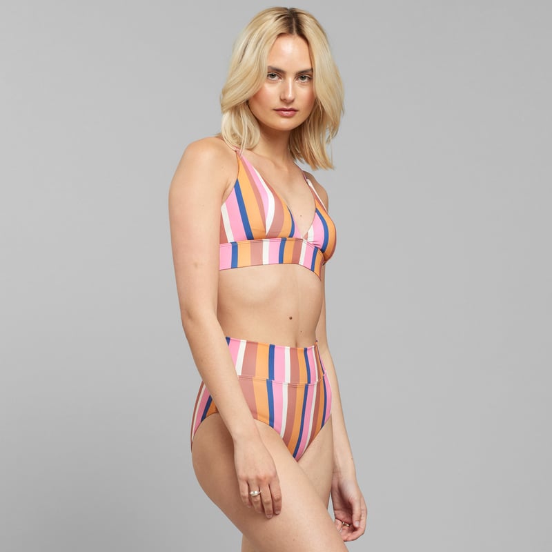 Bikini Pants Slite Irregular Stripe Multi Colour