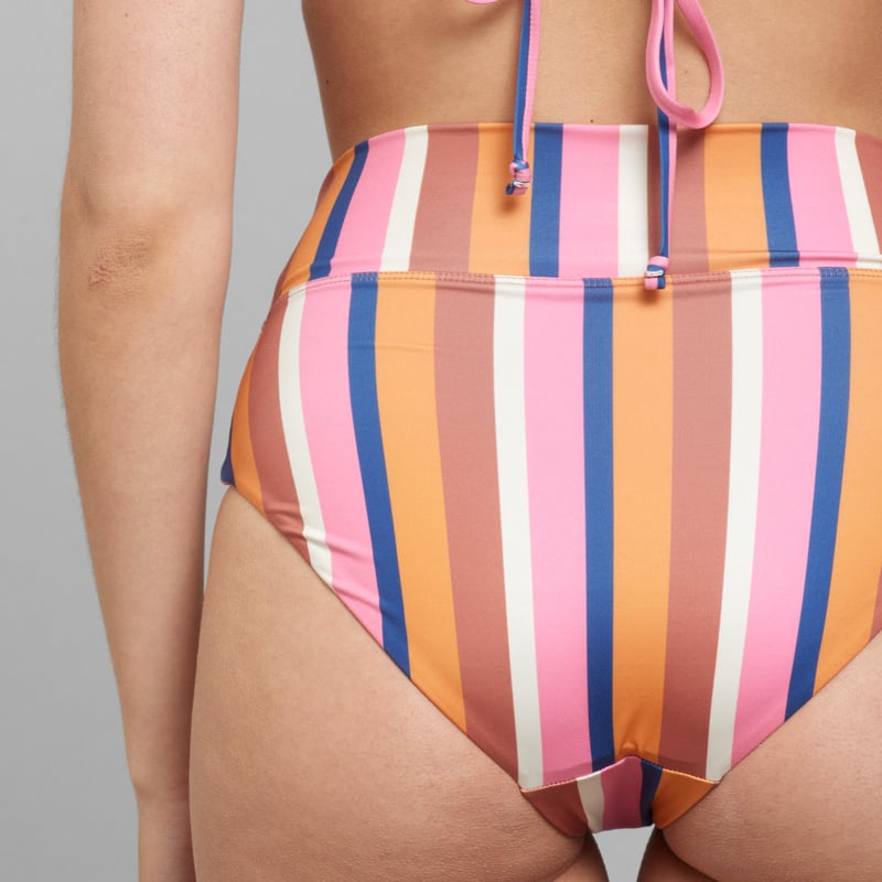 Bikini Pants Slite Irregular Stripe Multi Colour