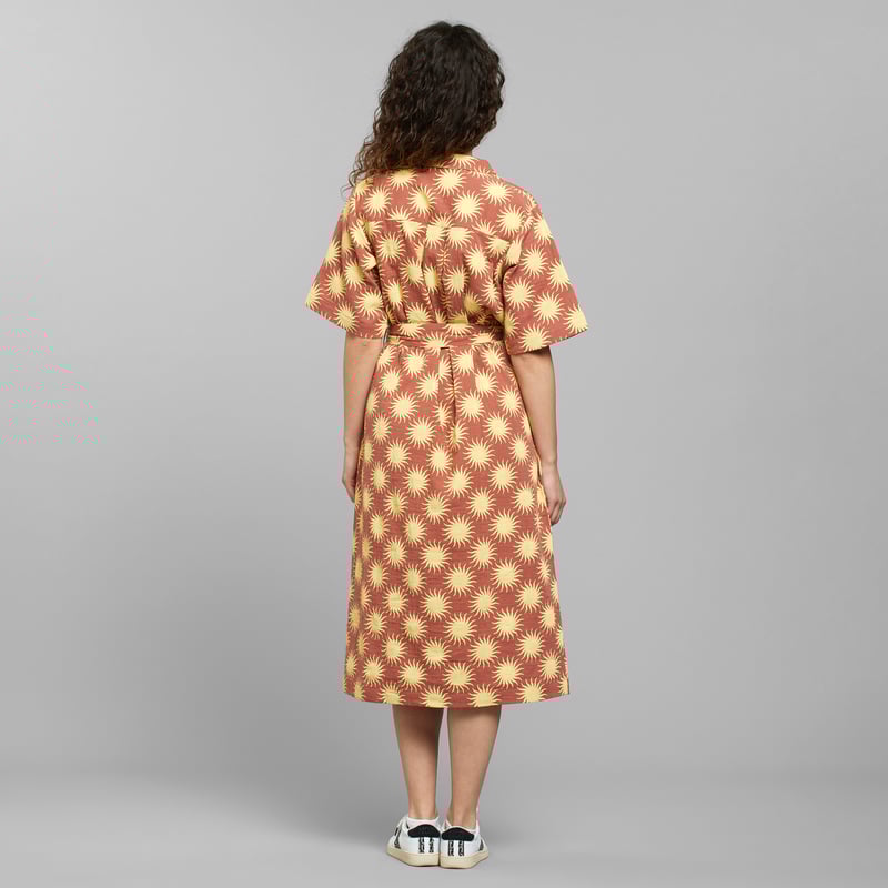 Shirt Dress Orrefors Ditsy Sun Copper Brown