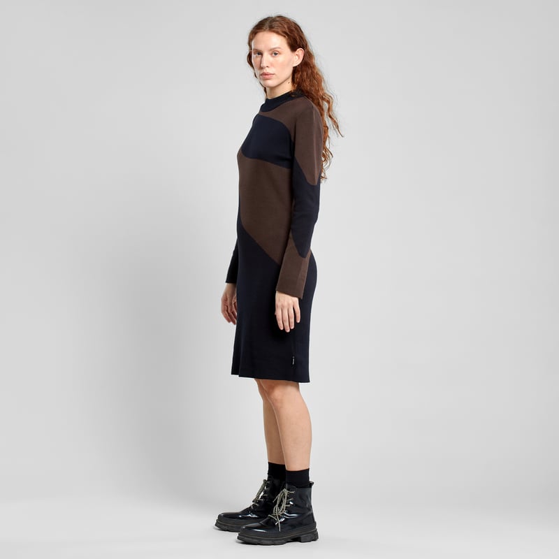Dress Lo Flowy Blocks Black/Coffee Brown