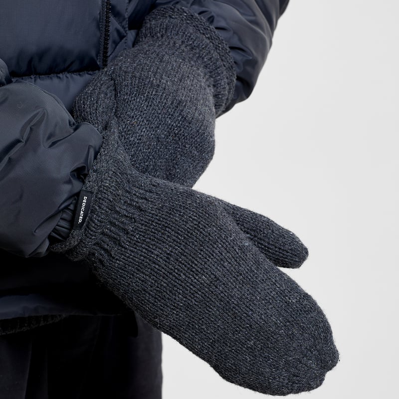 Mittens Handen Wool Dark Grey Melange