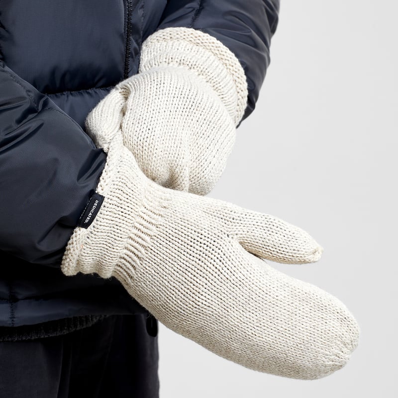 Mittens Handen Wool Pearl White