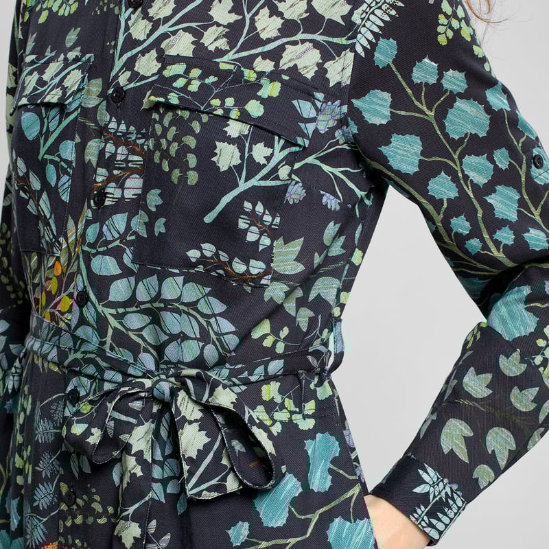 Shirt Dress Falsterbo Botanical Quilt Black