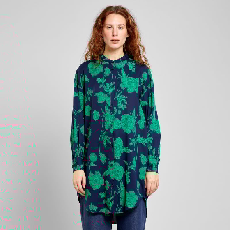 Shirt Ljunga Duotone Floral Green