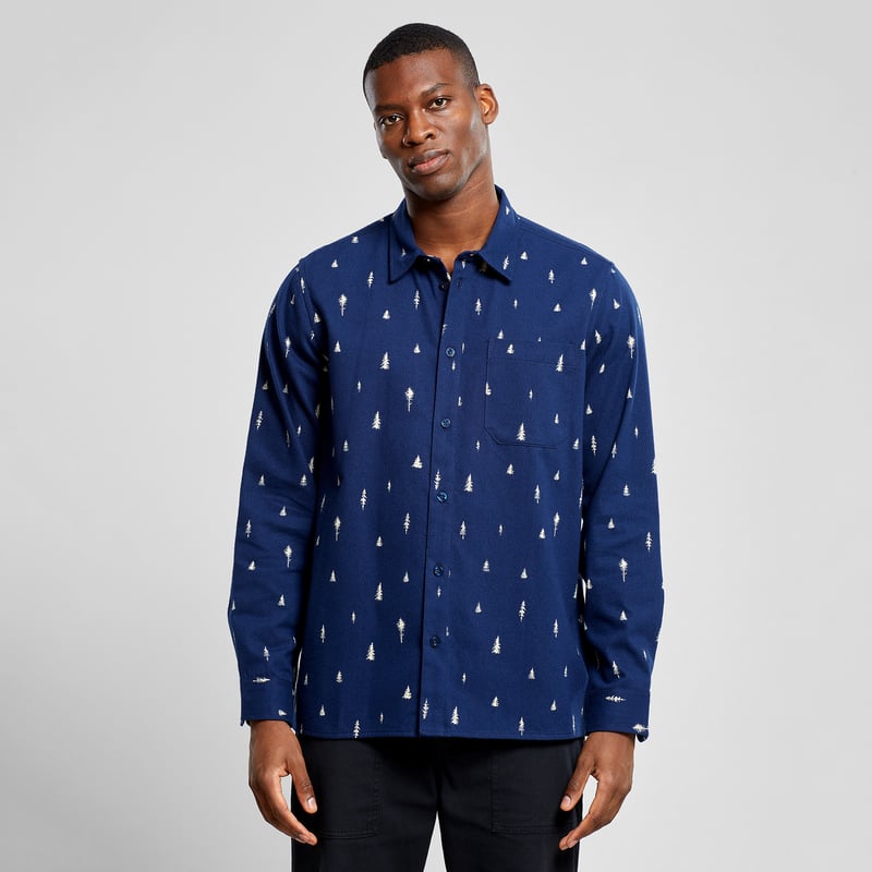 Shirt Rute Ditsy Trees Navy
