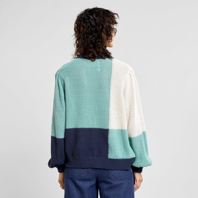 Sweater Knitted Rutbo Blocks Green